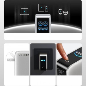 Fali töltő UGREEN X773 (65620B), 100W, 1 x USB-A - 4 x USB-C, Szürke-2