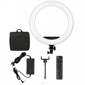 56cm G-90 fekete LED körfény, körlámpa, ringlight állvánnyal 