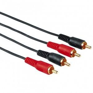 Hama 2x2rca összekötőkábel aranyozott 5m