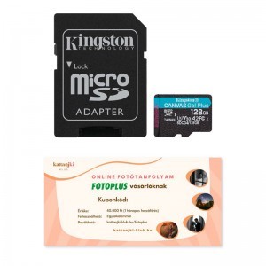 Kingston MicroSDXC 128GB Canvas GO Plus GEN4 + Kattanjki Klub Online Fotós Kurzus 40.000 Ft kupon