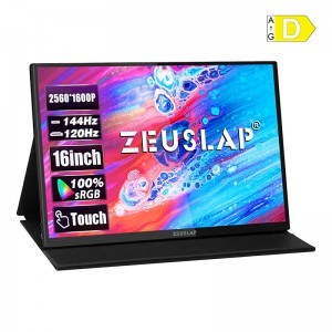 ZEUSLAP P16KT 16 hüvelykes hordozható monitor 144 Hz