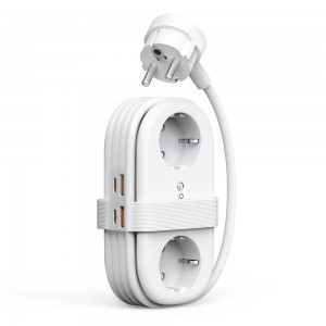 Orico AP3 20W GaN 5in1 Hálózati elosztó 2x AC + 2x USB-A + 1x USB-C - Fehér