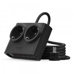 Orico PDC25 25W 6 az 1-ben Hálózati elosztó 2x AC + 2x USB-A + 2x USB-C - Fekete