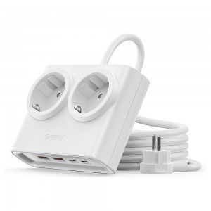 Orico PDC25 25W 6 az 1-ben Hálózati Elosztó 2x AC + 2x USB-A + 2x USB-C - Fehér