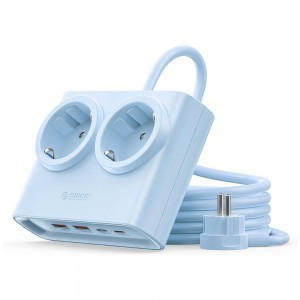 Orico PDC25 25W 6 az 1-ben hálózati elosztó 2x AC + 2x USB-A + 2x USB-C - Kék