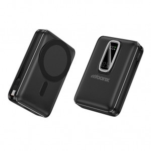 MOONX mágneses powerbank MP04 PD 22.5W 1xUSB-C + 1xUSB QC3.0 22.5W 20000mAh fekete