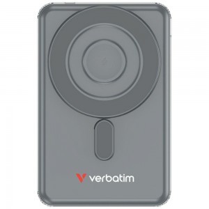 Verbatim Charge'n' Go 15 W 5000 mAh mágneses vezeték nélküli powerbank 2x USB-C kábellel szürke 32251