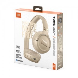 JBL Tune 680NC Bluetooth vezeték nélküli fülre illeszkedő fejhallgató bézs EU