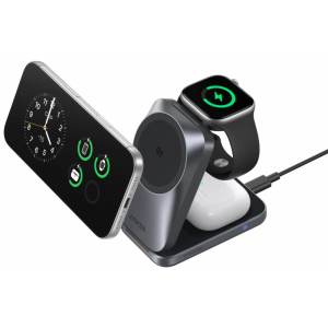 Vezeték nélküli töltőállomás Anker Prime MagGo 3in1, 25W, 1.67A, fekete A25N1 magsafe