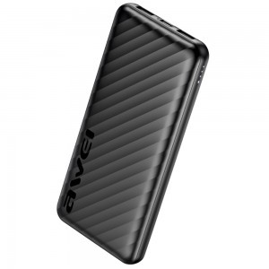 AWEI P5K Pro 10000 mAh-es 2× USB-s külső akkumulátor, fekete