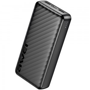 AWEI P6K Pro 20000 mAh Powerbank 2×USB-A/USB-C fekete
