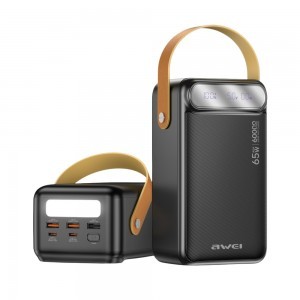 Awei PA-82 60000 mAh 65 W PD powerbank fekete