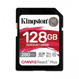Kingston 128GB Canvas React Plus UHS-II 280R/100W U3 V60 SDXC memóriakártya