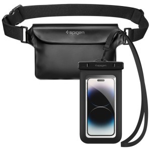 Spigen A621 Fekete Aqua Shield vízálló derék táska + vízálló tok