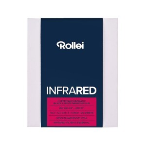 Rollei Infrared 10x12 cm fekete-fehér negatív síkfilm, 25 lapos csomag