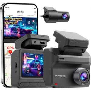 DDPAI Z50 Pro Dual 4K első és hátsó menetrögzítő kamera, fekete