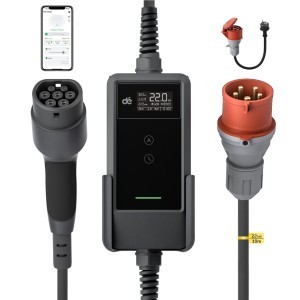 dé 22 kW hordozható töltő 10 m kábellel, TUYA APP Type-2