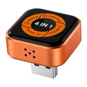 CARLINKIT Mini Ultra 6 vezeték nélküli CarPlay és Android Auto adapter, fekete-narancssárga