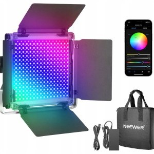 Neewer RGB660 PRO II LED RGB videólámpa fényterelő lapokkal, 50 W, 3200–5600 K