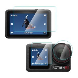 PULUZ PU958T edzettüveg védőfólia készlet DJI Osmo Action 5 Pro kamerához, átlátszó