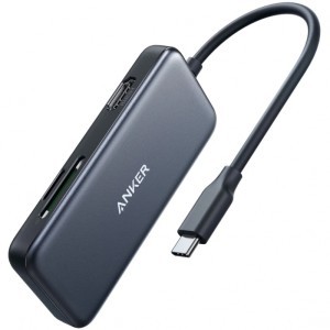 USB-C Hub Anker, 2 x USB-A 3.0 - 1 x HDMI - 1 x SD - 1 x microSD, Black A8334HA1