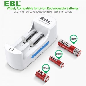 EBL univerzális micro USB-s töltő 10440/14500/16340/18500/18650 akkumulátorokhoz dupla foglalattal (AA/AAA)-5