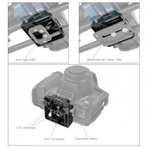 SmallRig univerzális LWS baseplate 15mm rúd csatlakozással (3357)-7