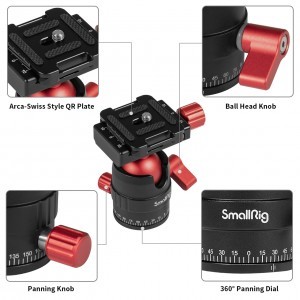 SmallRig alumínium panoráma gömbfej (3034)-2