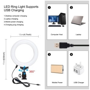 PULUZ 4 az 1-ben vlogger szett, video rig mobiltelefonhoz mikrofonnal, LED körfénnyel (PKT3028)-5