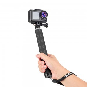 TELESIN 90cm karbon selfie bot, monopod, alumínium háromlábú állvánnyal akciókamerához (GP-MNP-90T)-4