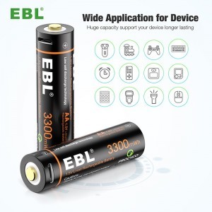 EBL 4db 1.5V AA USB-s akkumulátor 4 az 1-ben USB töltőkábellel (TB-1443)-3