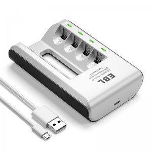 EBL micro USB-s akkumulátor töltő 4db foglalattal AA/AAA (LN-6420)