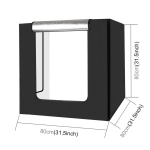 PULUZ fotódoboz, tárgysátor 80x80cm 3db háttérrel, állítható fényerővel fekete (PU5080EU)-10